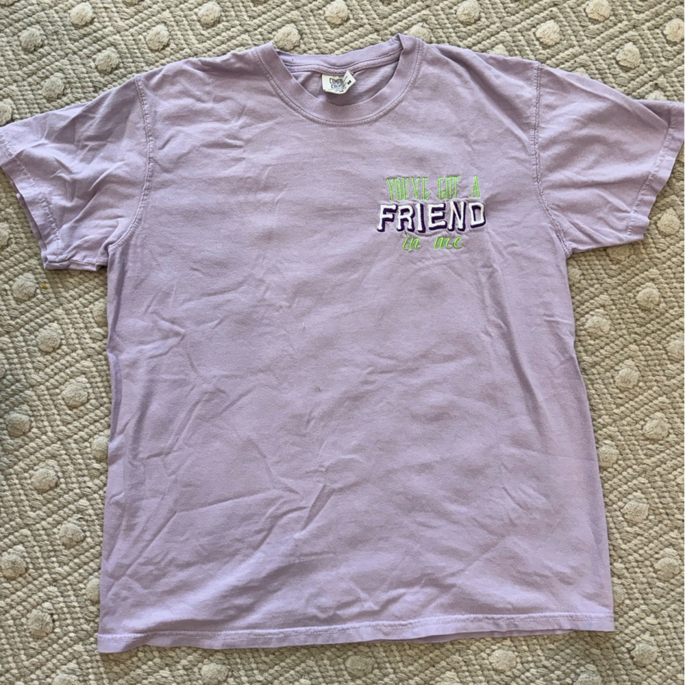 Embroidered Comfort Colors Lilac Crewneck T‑Shirt | M